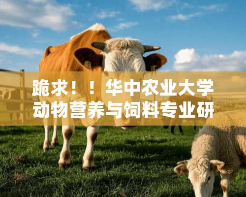 跪求！！华中农业大学动物营养与饲料专业研究生师哥师姐联系方式或Q号，大哥大姐进来帮帮忙啊