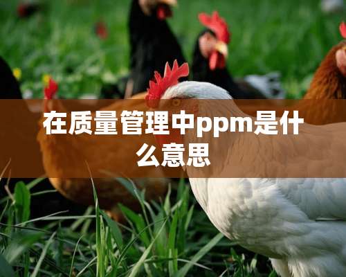 在质量管理中ppm是什么意思