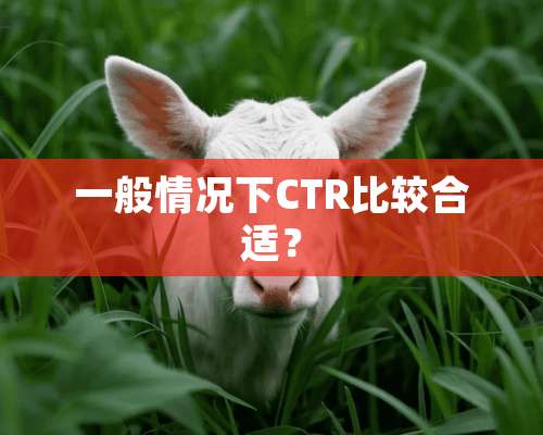 一般情况下CTR比较合适？