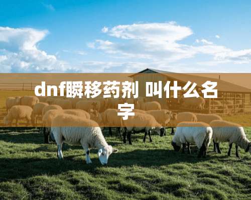 dnf瞬移药剂 叫什么名字