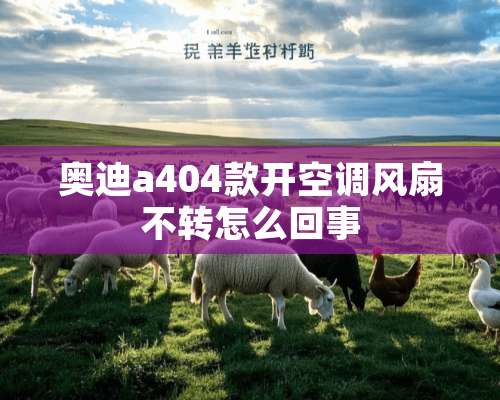 奥迪a404款开空调风扇不转怎么回事