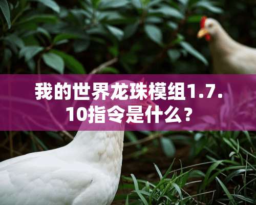 我的世界龙珠模组1.7.10指令是什么？