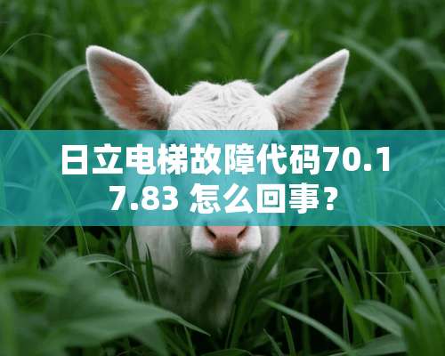 日立电梯故障代码70.17.83 怎么回事？