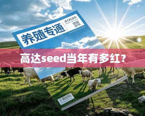 高达seed当年有多红？