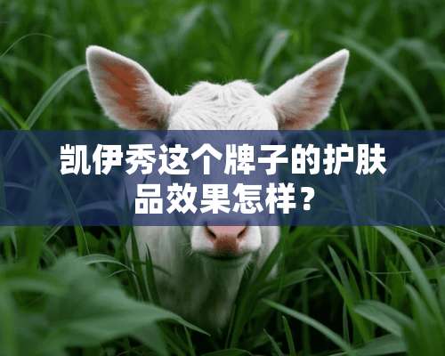 凯伊秀这个牌子的护肤品效果怎样？