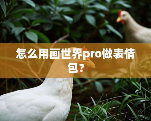 怎么用画世界pro做表情包？