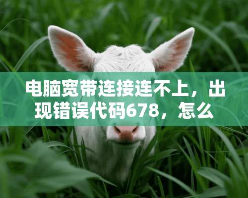 电脑宽带连接连不上，出现错误代码678，怎么回事？怎么办？