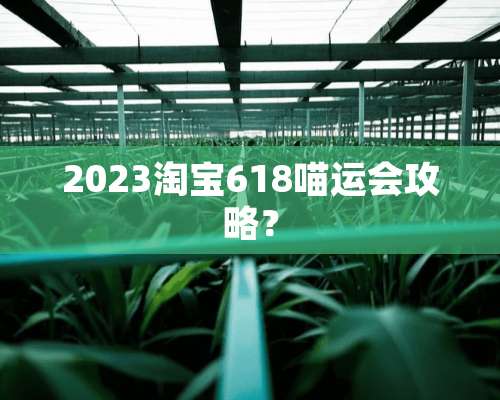 2023淘宝618喵运会攻略？