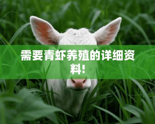 需要青虾养殖的详细资料!