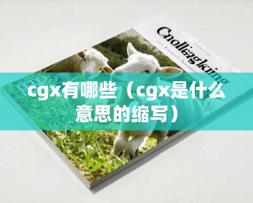 cgx有哪些（cgx是什么意思的缩写）