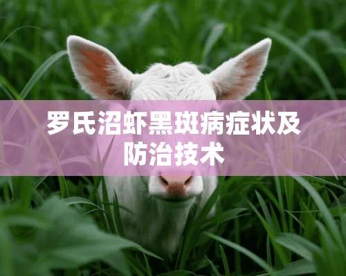 罗氏沼虾黑斑病症状及防治技术