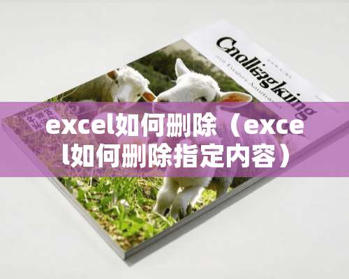 excel如何删除（excel如何删除指定内容）