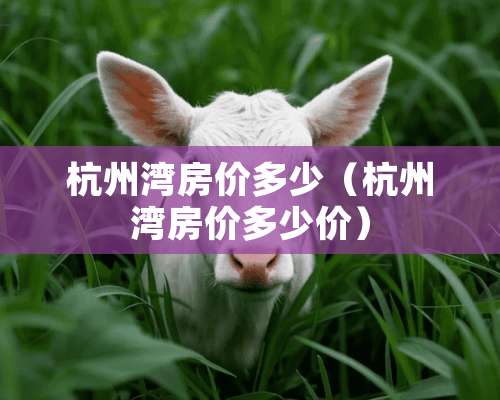 杭州湾房价多少（杭州湾房价多少价）