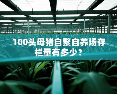 100头母猪自繁自养场存栏量有多少？