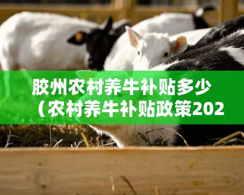 胶州农村养牛补贴多少（农村养牛补贴政策2021最新标准）