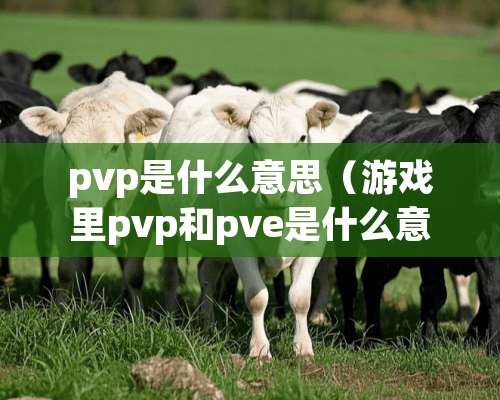 pvp是什么意思（游戏里pvp和pve是什么意思）