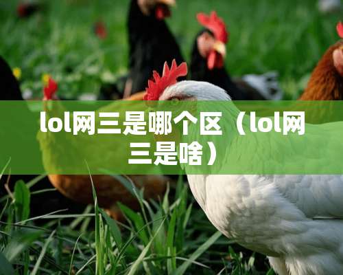 lol网三是哪个区（lol网三是啥）