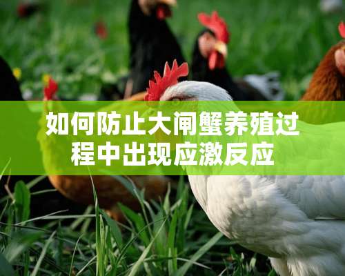 如何防止大闸蟹养殖过程中出现应激反应