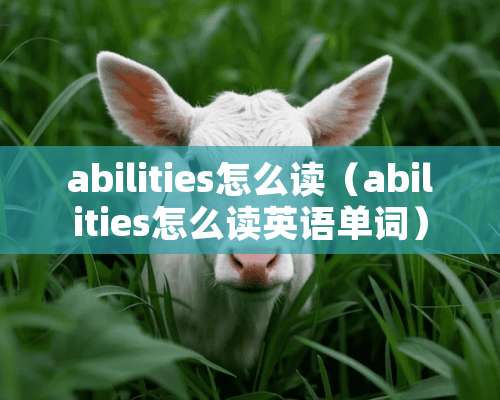 abilities怎么读（abilities怎么读英语单词）