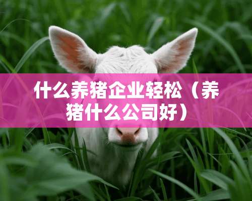 什么养猪企业轻松（养猪什么公司好）