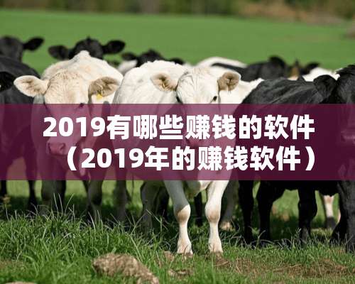 2019有哪些赚钱的软件（2019年的赚钱软件）