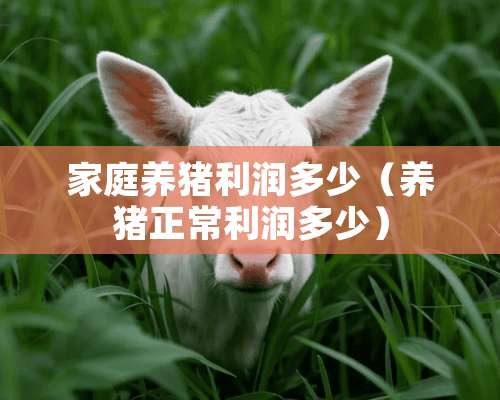 家庭养猪利润多少（养猪正常利润多少）