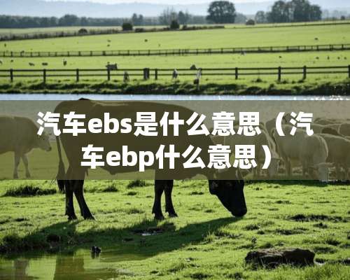 汽车ebs是什么意思（汽车ebp什么意思）