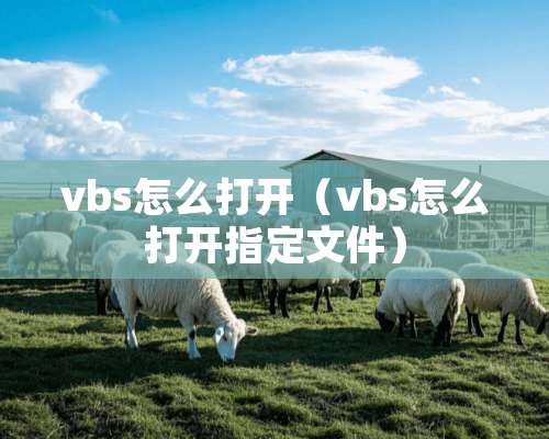 vbs怎么打开（vbs怎么打开指定文件）