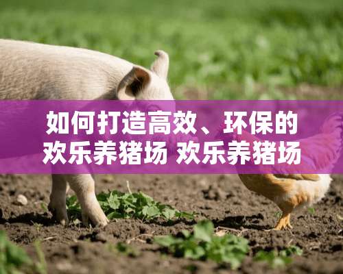 如何打造高效、环保的欢乐养猪场 欢乐养猪场可提现吗