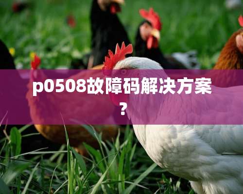 p0508故障码解决方案？