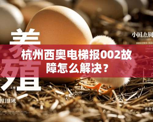 杭州西奥电梯报002故障怎么解决？