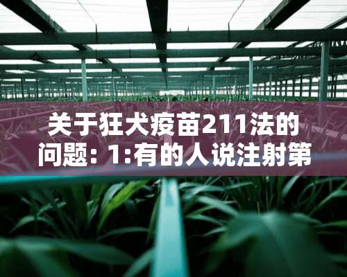 关于狂犬**211法的问题: 1:有的人说注射第一针起7-10天就能产生保护性抗体 2:也有人说全