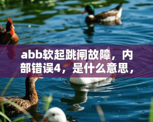 abb软起跳闸故障，内部错误4，是什么意思，型号在图上？