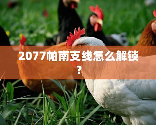 2077帕南支线怎么解锁？