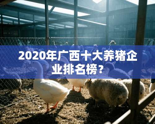 2020年广西十大养猪企业排名榜？