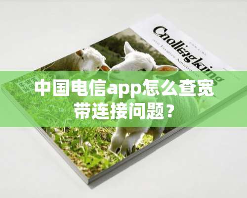 中国电信app怎么查宽带连接问题？