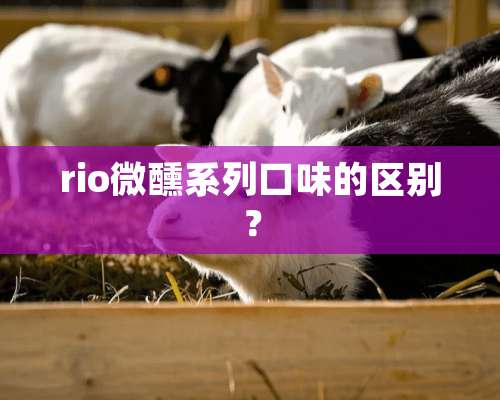 rio微醺系列口味的区别？