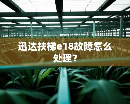 迅达扶梯e18故障怎么处理？