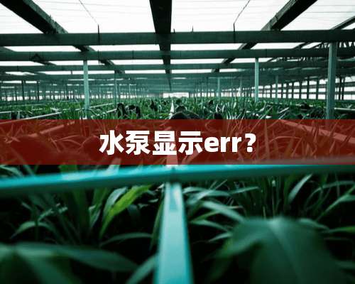 水泵显示err？