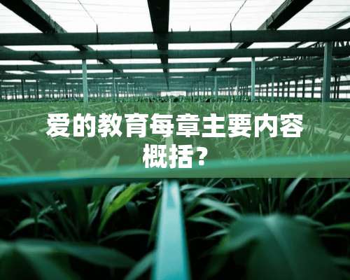 爱的教育每章主要内容概括？