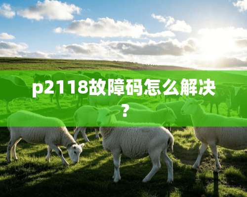 p2118故障码怎么解决？