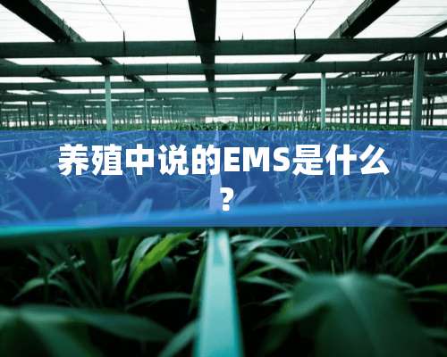 养殖中说的EMS是什么？