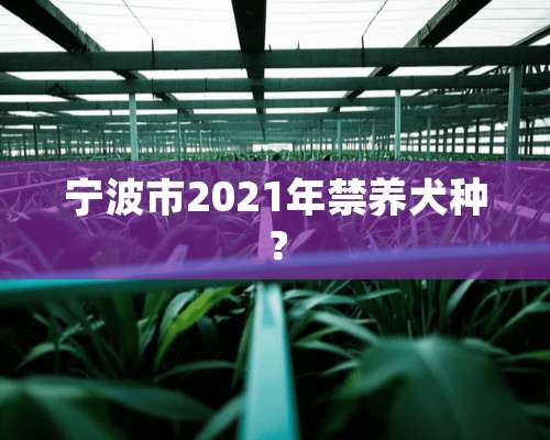 宁波市2021年禁养犬种？