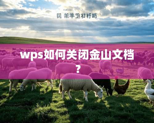 wps如何关闭金山文档？