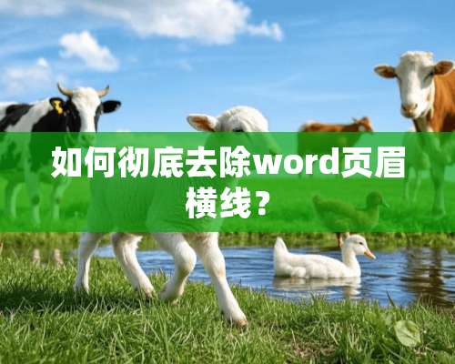 如何彻底去除word页眉横线？