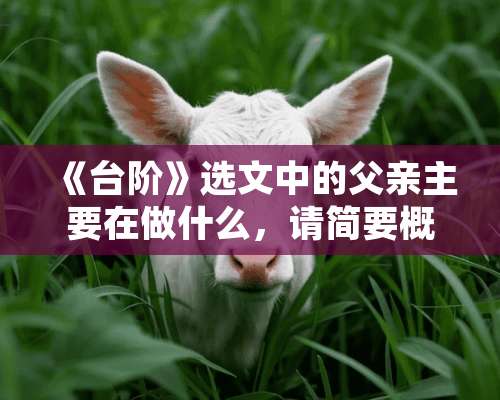 《台阶》选文中的父亲主要在做什么，请简要概括？