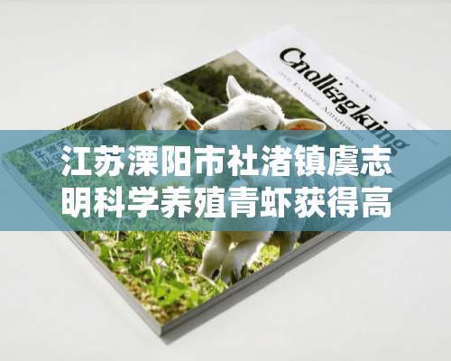 江苏溧阳市社渚镇虞志明科学养殖青虾获得高产高效益