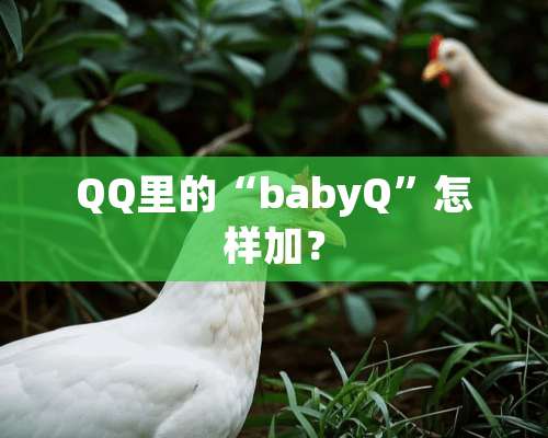 QQ里的“babyQ”怎样加？