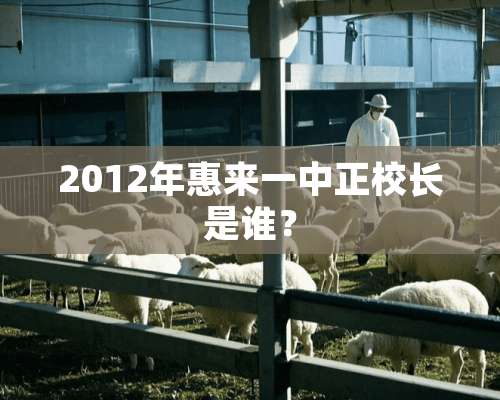 2012年惠来一中正校长是谁？