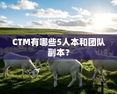 CTM有哪些5人本和团队副本？